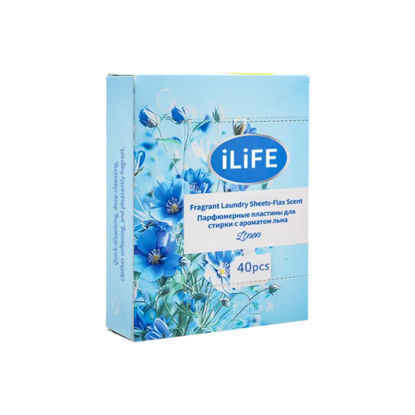 ) iLiFE Пластинки кондиционер и ароматизатор для стирки белья (аромат льна), 40 шт
